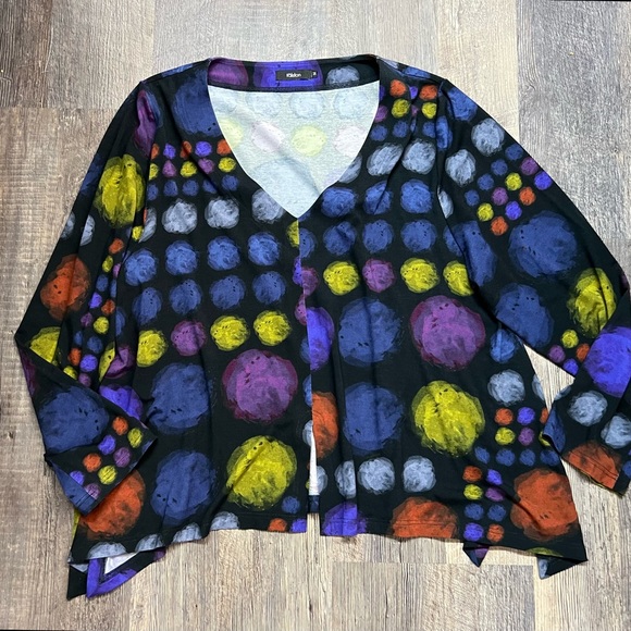 Ralston Multicolor Dot Top Size medium Long Sleeve - Picture 2 of 5